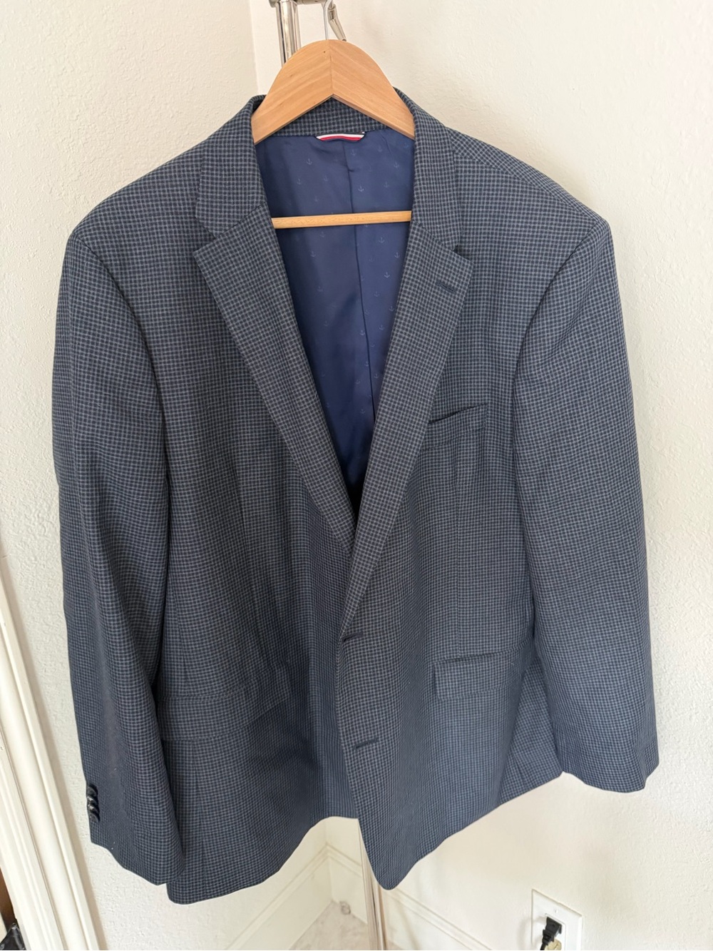 Tommy Hilfiger Navy Micro-Pattern Sport Coat